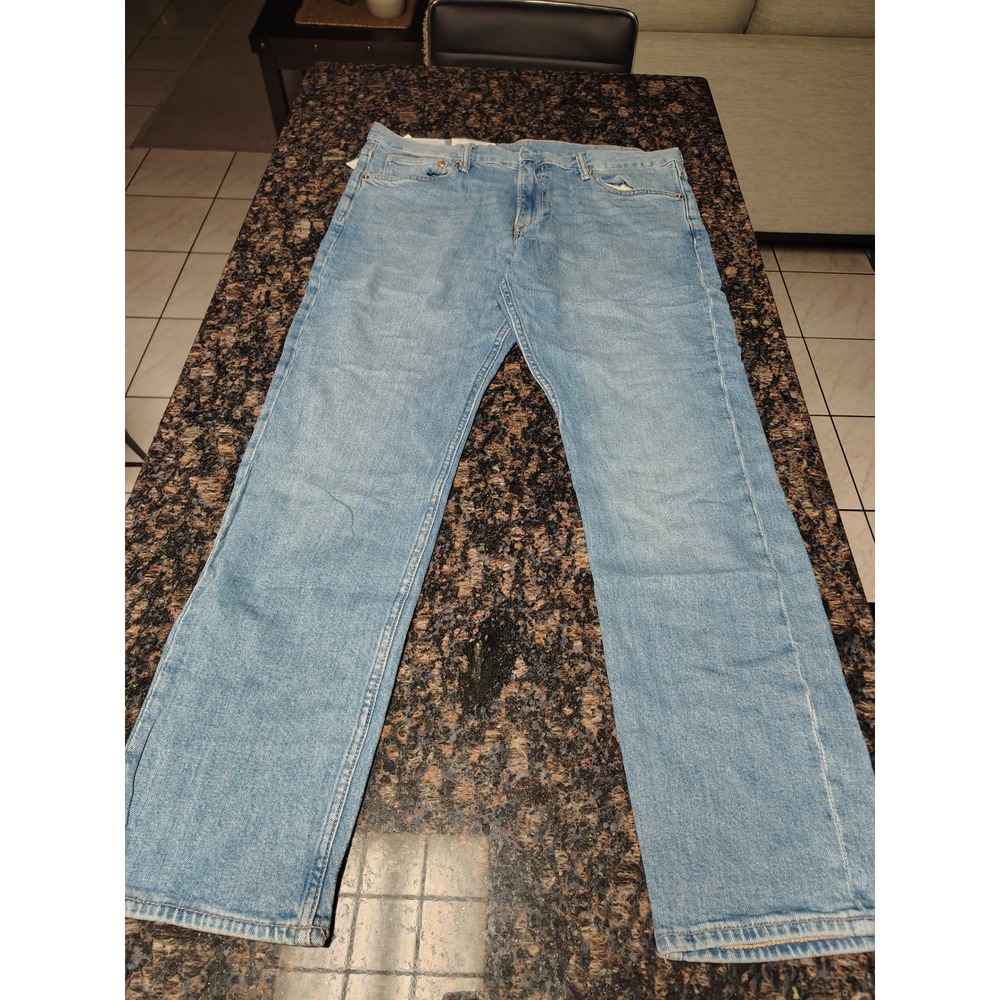 HM Relaxed Skinny Jeans Mens 34x32 Light Wash Blue Denim Pants